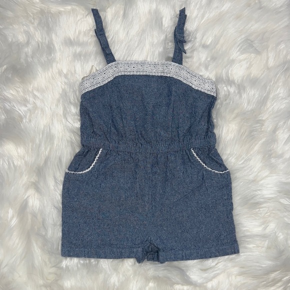 Tommy Bahama Other - Tommy Bahama Denim Lace Romper Size 24 Months